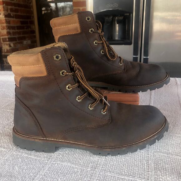 Kodiak Waterproof Leather Work Boots Men’s 11 US Brown Lug-Sole Hiking Work